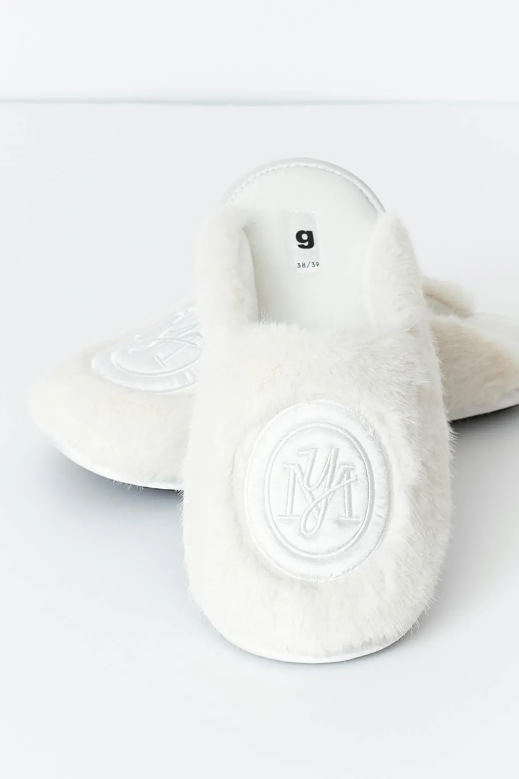 Y faux fur slippers