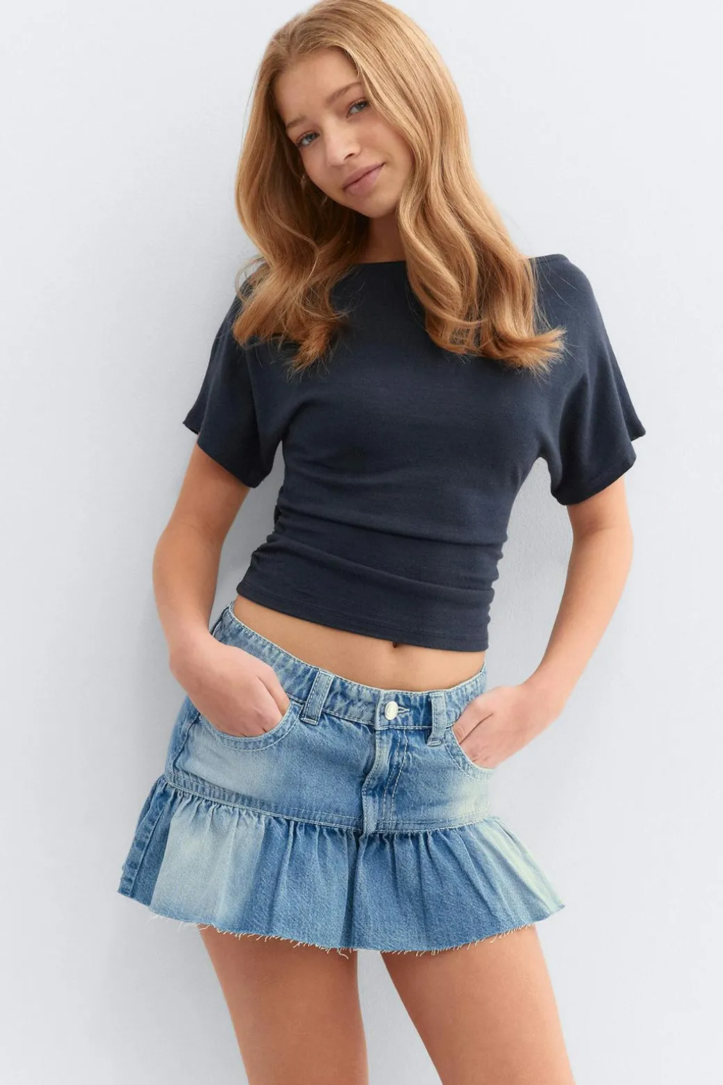 Y jeanova frill denim skirt