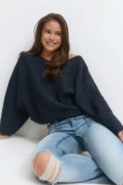 Y knitted poncho sweater