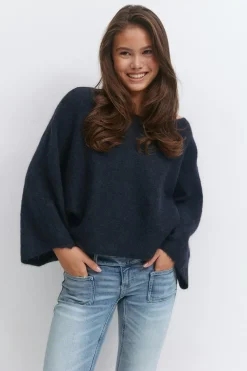 Y knitted poncho sweater
