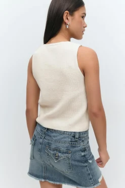 Y knitted vest