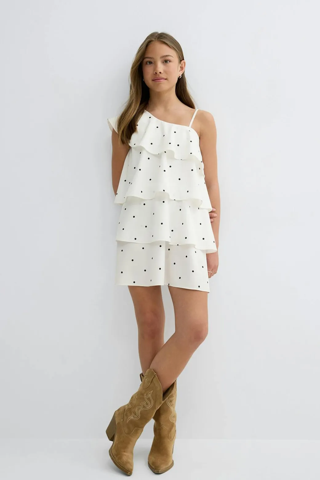 Y one shoulder frill dress