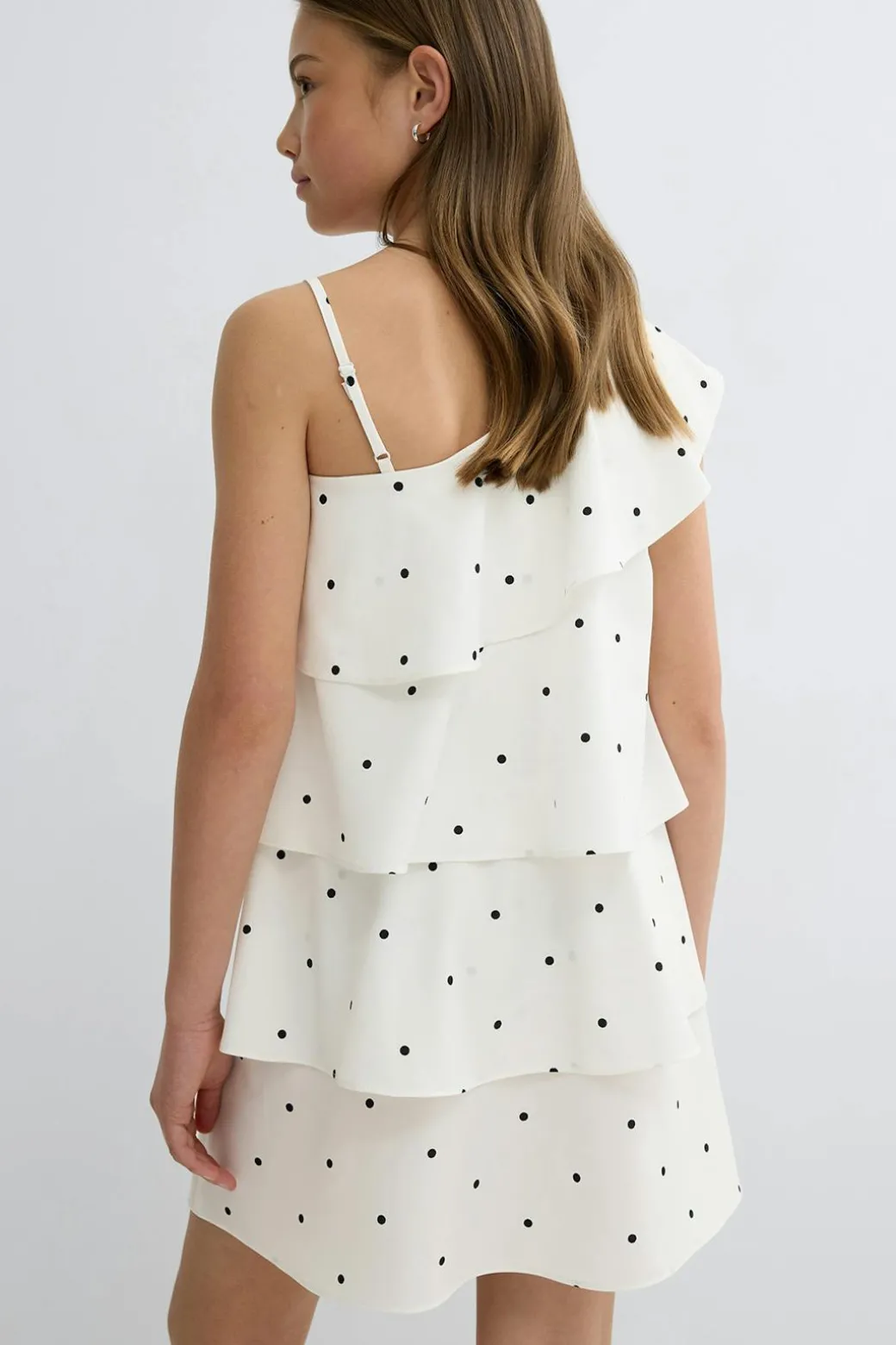 Y one shoulder frill dress