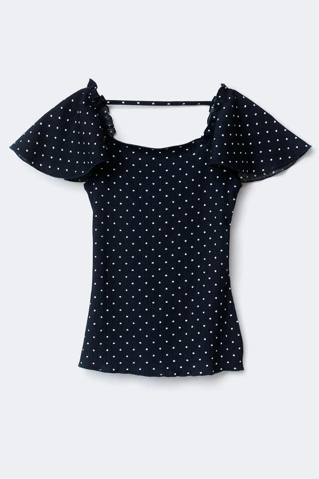 Y open back frill top