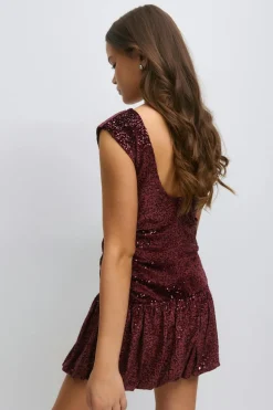 Y sequin open back dress