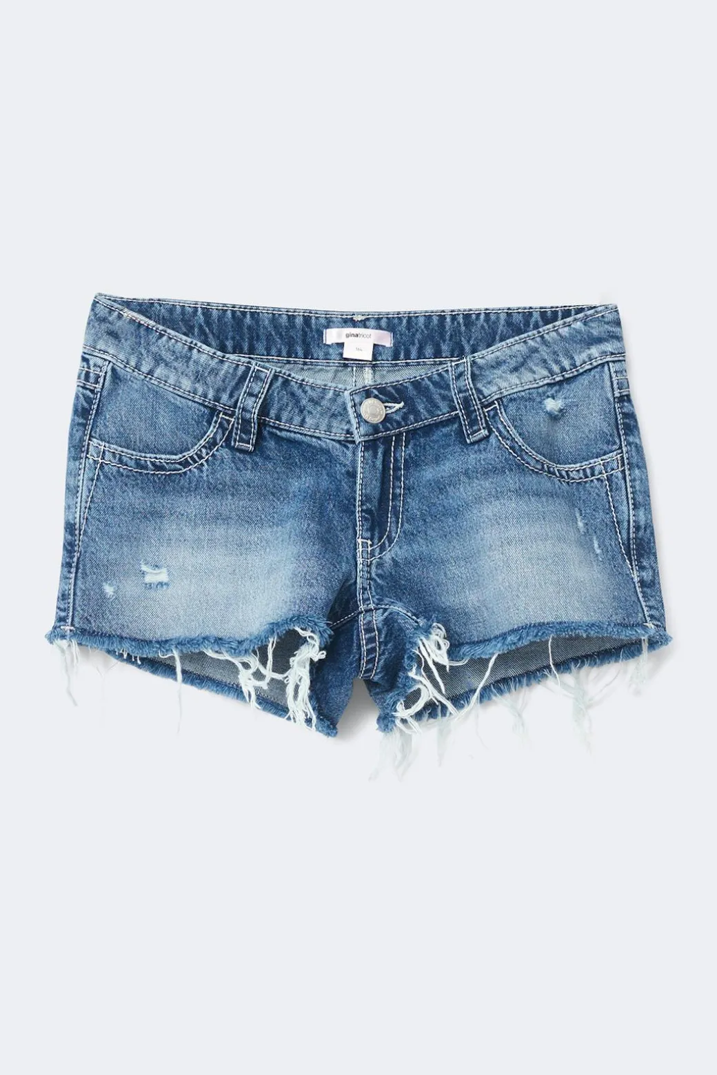 Y sparkle low denim shorts