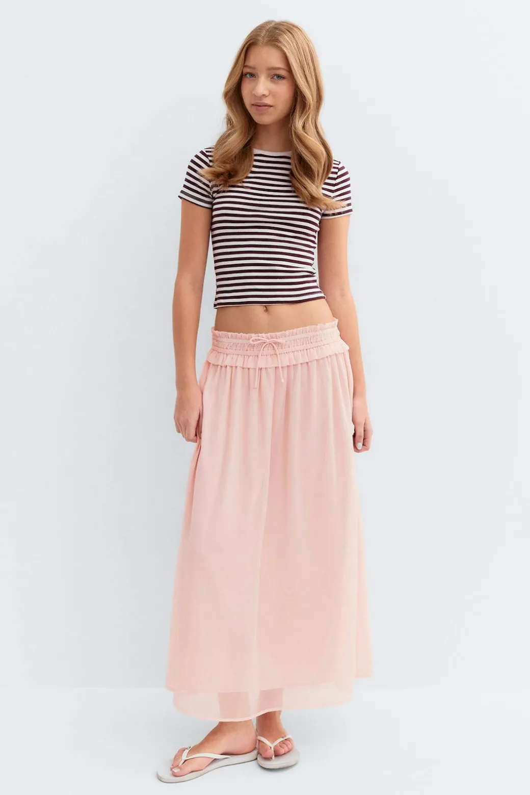 Y tassel chiffon skirt
